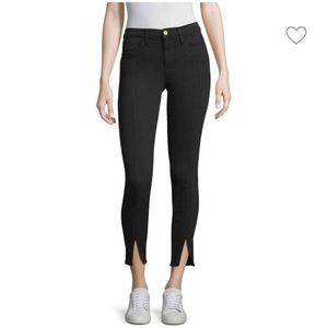 NWT Frame Denim Le High Skinny Front Split Noir Black Jeans, Size 32